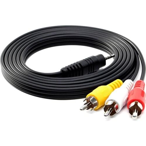3.5mm Mini AV to 3 RCA Male Adapter Audio Video Camcorder Cable 6FT