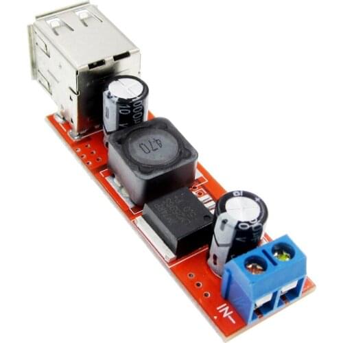 5PCS/LOT Dual USB Output 9V / 12V / 24V / 36V car charger switch 5V DC-DC power supply module 3A Buck Regulator