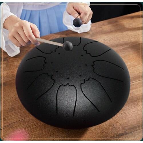 8 Notes Small Drum w/ Carrying Bag 6 inch Percussion Steel Tongue Set Instrument for Music Lovers Playing Accessories