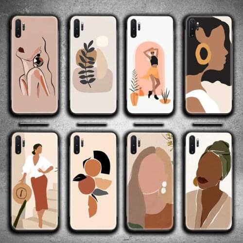 Abstract fashion vintage girl minimalist art Phone Case For Samsung Galaxy Note20 ultra 7 8 9 10 Plus lite M51 M21 J8 Plus 2018