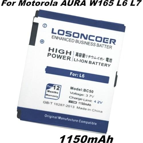 LOSONCOER 1150mAh BC50 Battery For Motorola L6 L6i L6g L7 L7C K1 K2 R1 Z3 E8 L2 Z1 RIZR MOTOROKR Z6