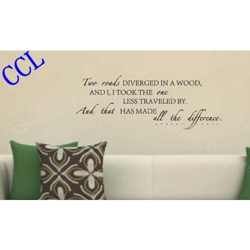 Free shipping The famous English Poem Wall Stickers ,Vinyl Inspirational Quote Wall Decal For family room or hallway decor