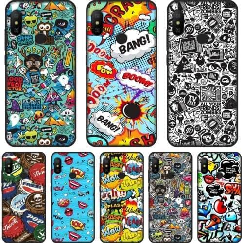 Anime Graffiti Sticker Case For Xiaomi Mi 5 5C 5S 5X 6 6X Plus Silicone Soft Back Cover For Xiaomi Mi A1 A2 8 Lite SE Phone Case