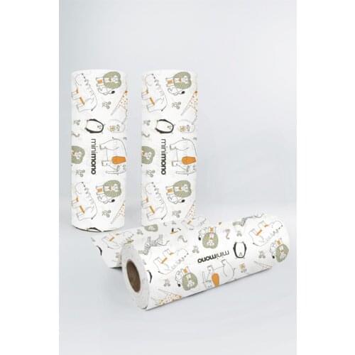 For Baby High Chair And Activity Cloth | 3'lü Package | Use Horse | 30 Pcs | 100x120 cm | Forest Animals