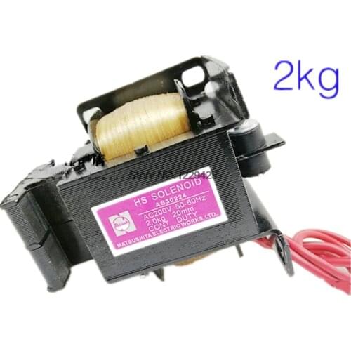 AC Traction Electromagnet AS30224 AC200V 50-60HZ Suction 2Kg Stroke 20mm