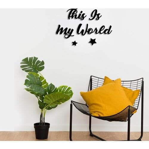 This Is My World Star Wall Room Home Accessory Wooden Table 50x33cm
