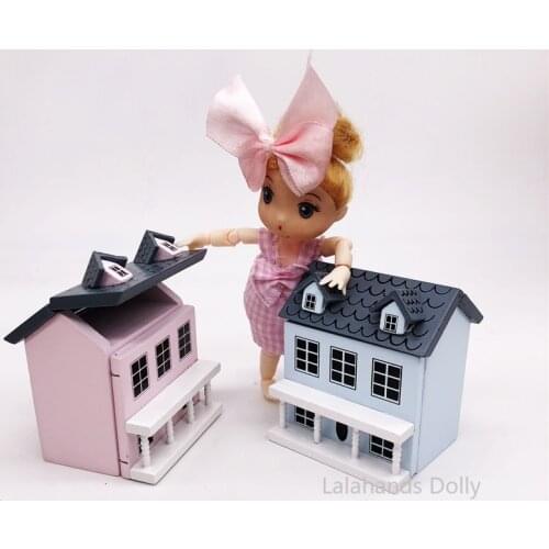 1:12 Dollhouse Mini Cute Pocket Villa House for Childrens Toy Furniture Decoration Accessories