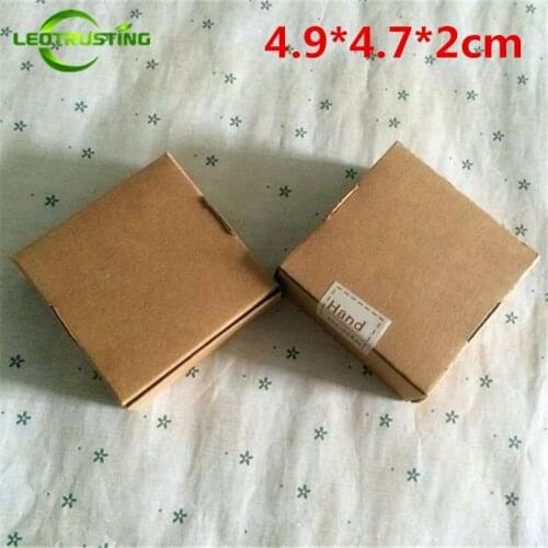 Leotrusting 50pcs 4.9*4.7*2cm Brown Kraft Paper Box Natural Kraft Paper Gift Packaging Box Handmade Wedding Paper Cardboard Box