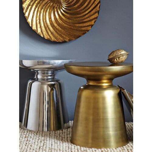 Nordic golden small coffee table modern minimalist creative design Italian light luxury sofa corner table