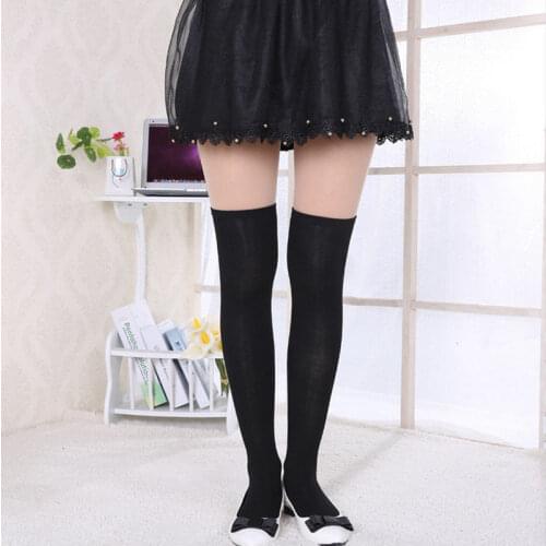 Fashion Ladies Women Girl Over Knee Stockings Solid Color Elastic Autumn Ladies New Arrival Stockings