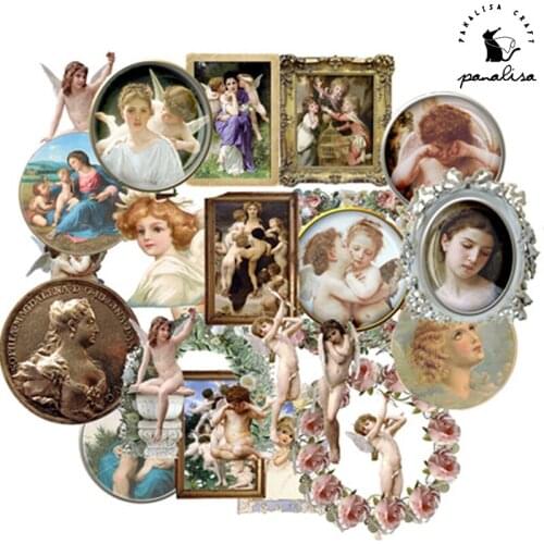 Panalisacraft 24pcs Junk journal Gorgeous vintage stickers paper for Scrapbooking Happy Planner/Card Making/ Journal Project