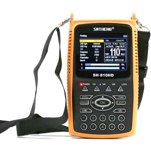 NOVACOM SATHERO SH-810HD DVB-S2/T2/C COMBO DIGITAL SATELLITE FINDER + CAMERA TEST TESTER