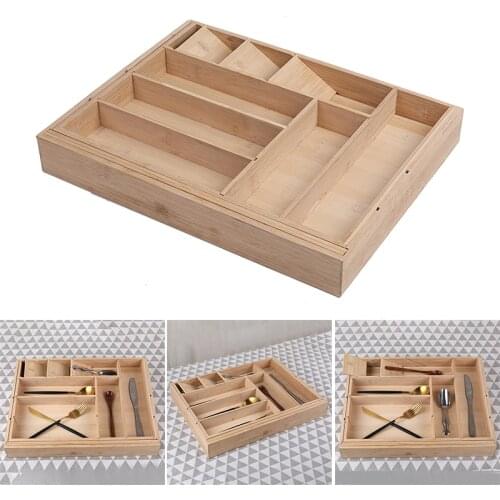 Newly Rectangular Tableware Tray Expandable Multifunctional Drawer Organizer Cosmetic Jewelry Tray for Home Kitchen Bedroom