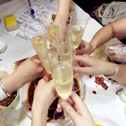 36pcs/Set Disposable Plastic Champagne Flutes Glasses Red Wine Cocktail Cup Party Wedding Drink Cups Christmas Western Cup