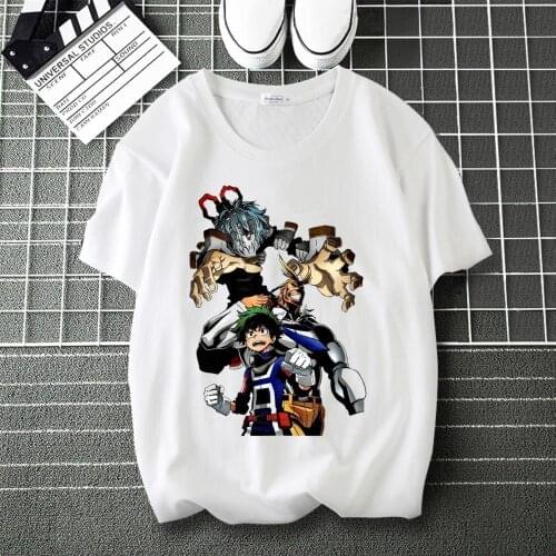 My Hero Academia Deku Pattern Printed personalise T-Shirt Round Collar Short Sleeve Modal Top Tee