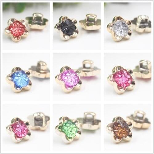 OOOT BAORJCT 154458 ,13mm Plastic Rose gold Buttons, Beads combination button,50pcs,clothing accessories, DIY handmade materials