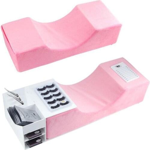 Lash Pillow Neck Support Eyelash Pillow Extension Pillow Salon With Pocket Makeup Soft Grafting Eyelashes Memory Foam Eyelash