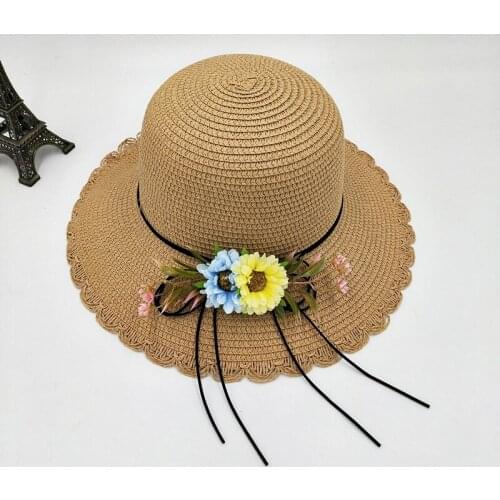 New type of woolen hat Korean summer womens hat seaside outdoor beach sun hat sun protection sun shade straw hat wholesale