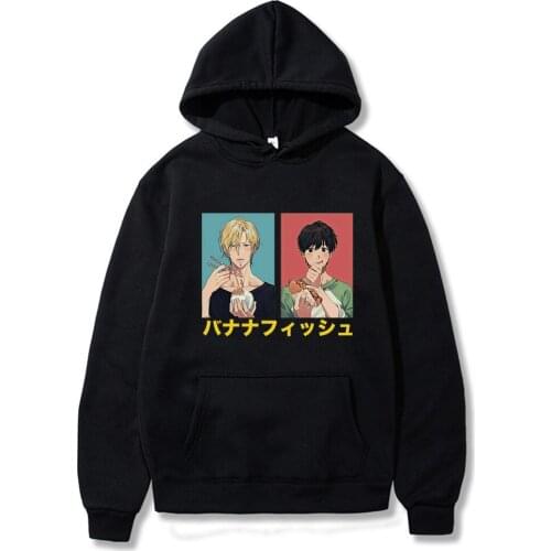 Banana Fish Ash Lynx Anime Funny Prints Hoodie Japanese Style Harajuku Streetwear Fashion Hip Hop Sweatshirt Causal Tops