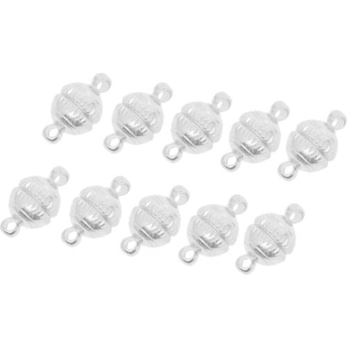 10 Pcs DIY Clasps for Bracelet Earring Making Magnetic Clasp Engraved Brass