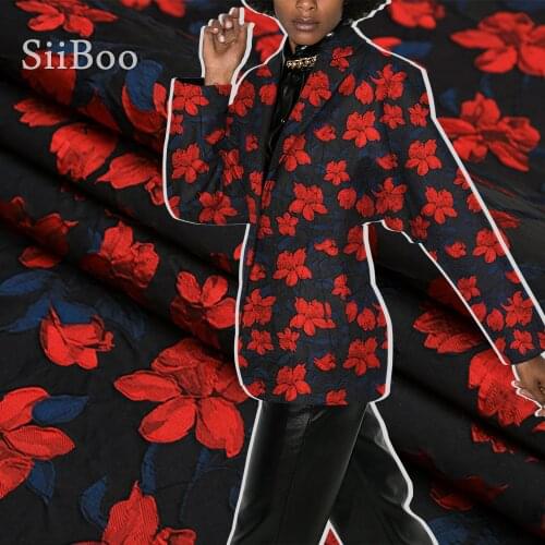 Siiboo lily pattern jacquard brocade fabric for women blazer dress French romantic style sp6356