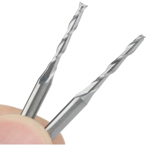 10Pcs 3.175x2x15mm Two Flutes End Mill Bits,Cutting Tools,Carbide Tools, Woodworking Tools,CNC Router Bits
