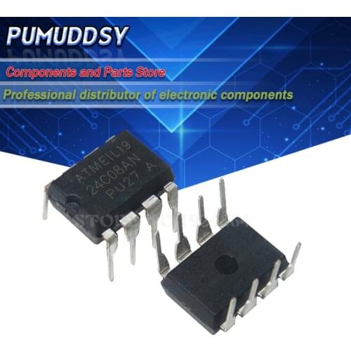 10PCS AT24C08AN-PU27 DIP8 AT24C08 DIP AT24C08AN 24C08 new and IC