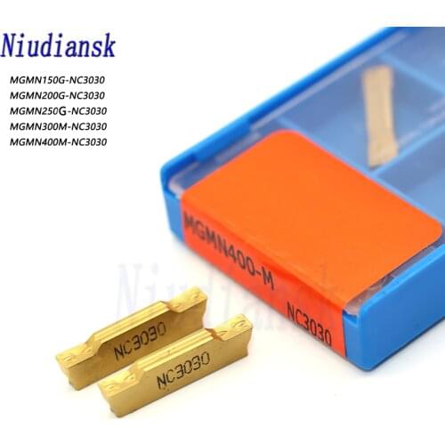 10PCS MGMN150 MGMN200 MGMN300 MGMN400 NC3030 slotted carbide inserts metal turning lathe tools grooving tool