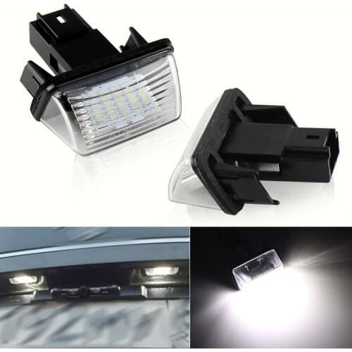 2Pcs 12V LED Number License Plate Light Lamp For Peugeot 206 207 306 307 406 407 For Citroen C3 C4 C5 Car License Plate Light