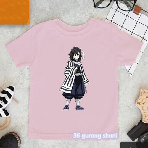 2021 Demon Slayer T Shirt аниме Anime Clothes Girls T-Shirts Cartoon Print Kids Clothes Summer Tops Manga T Shirts