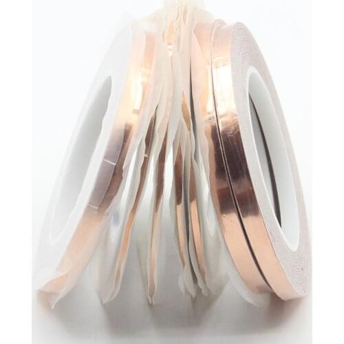 30 Meters Single Side Conductive Copper Foil Tape Strip Adhesive EMI Shielding Heat Resist Tape