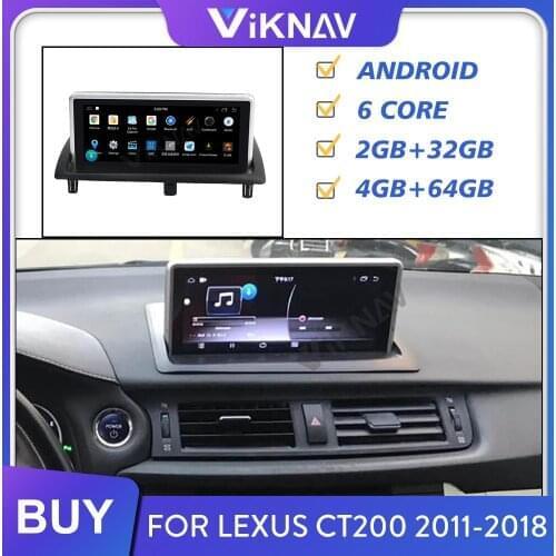 For Lexus CT200h 2011-2018 Car Radio Screen Android Multimedia Player GPS Navigation Head Unit Auto Audio Stereo Screen 2 Din