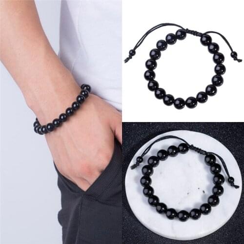 Elegant Round Obsidian Stone Healthcare Bracelet Healthcare Weight Loss Bracelet For Women Men Girls Fashion Jewelry Gift