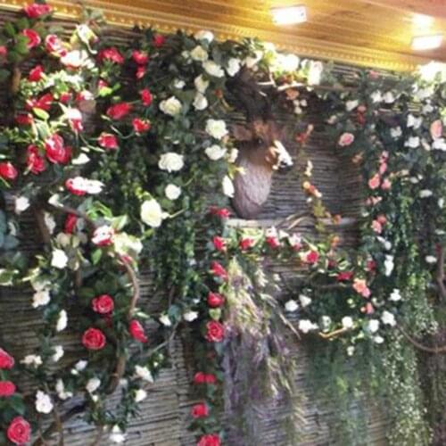 Simulation Flower Eco-friendly Anti-fade 7 Colors Simulation Rose Flower Vine for Household