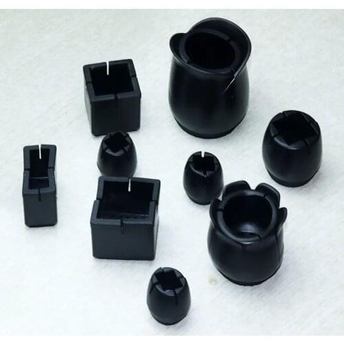 Black Chair Leg Caps Table Rubber Feet Anti-Scratch Table Chair Sofa Leg Protection Cover Flower Shaped Decorate Leg PVC Hat