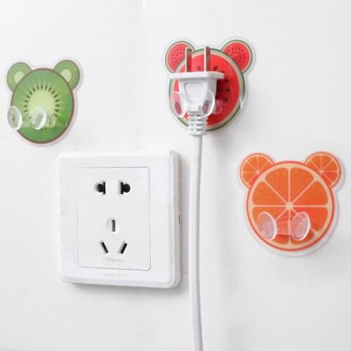 Creative Wall Storage Hook Power Plug Socket Holder Wall Strong Adhesive Hanger Home Office Kitchen Bathroom Accessoriesies