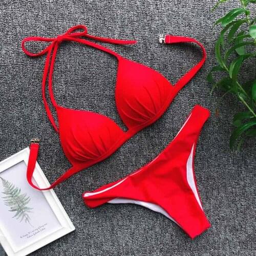 Push Up Bikini Swimsuit Female Swimwear Women Sexy Bathing Suits Biquini Beach Wear Brazilian Bather Bathing Suit Wear