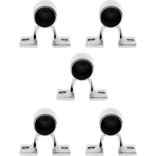MagiDeal 5pcs 316 Stainless Steel Boat Hand Rail 25mm 90DEG End Stanchion
