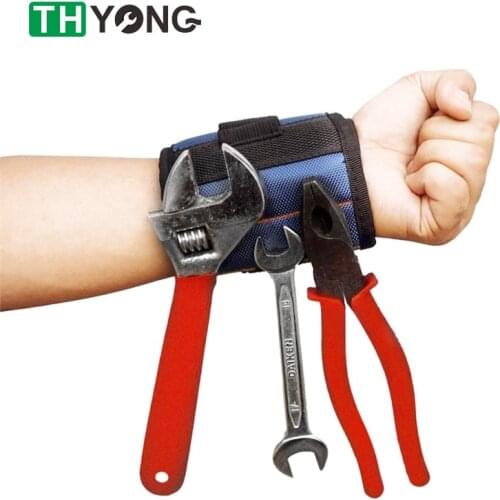 Magnetic Wristband Hand Wraps Tool Bag Adjustable Electrician Wrist Screws Nails Drill Holder Belt Bracelet for Home Repair