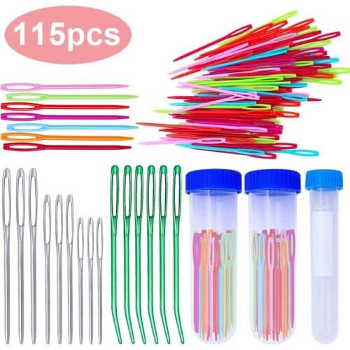 MIUSIE 115Pcs Yarn Large Eye Blunt Needles Set Crafting Knitting Weaving Stringing Needles Perfect for Finishing Off Crochet