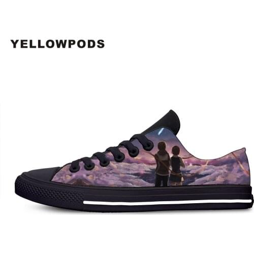 Mens Casual Shoes Hot Cute Handiness Youth Moving MovieYour Name Man Non-leather Lightweight Shoes Off White Men