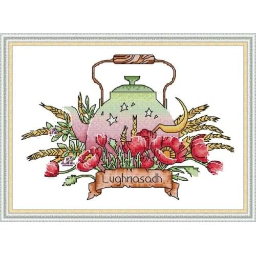 Teapot series 5 cross stitch kit aida 14ct 11ct count print canvas cross stitches needlework embroidery DIY handmade