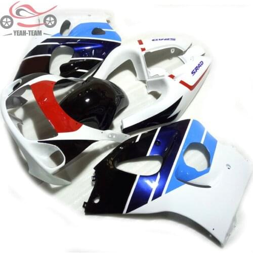 Motorcycle fairings set for Suzuki 1996 1997 1998 2000 GSXR750 SRAD GSXR 600 750 96-00 white blue ABS Chinese body fairing set