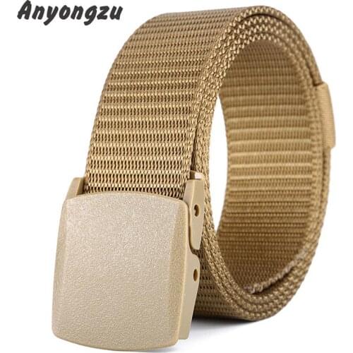 Anti-allergy Outdoor Sports Light Nylon Environmental Protection Men Waistband Smooth Plastic Buckle Durable Tactical Belt