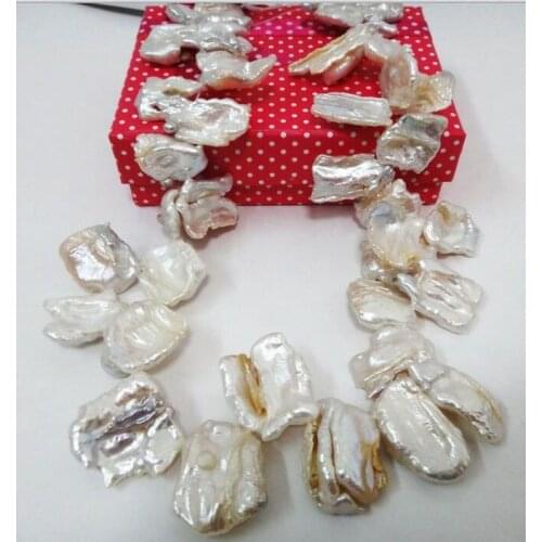 HUGE 18" 18-20MM NATURAL WHITE PEARL NECKLACE