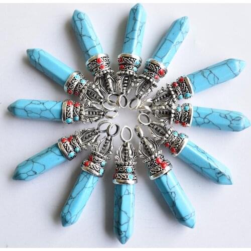 Wholesale 12pcs/lot fahsion good quality stone pillar Pendants for jewelry accessories marking free shipping