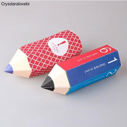 100pcs Cartoon Pencil Gift box Back to School Gifts Decor Baby Shower Candy Box Birthday Party Decor Decorations baking