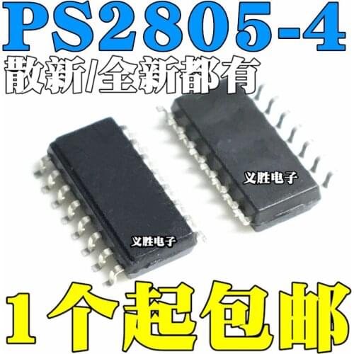 PS2805 New and original PS2805-4 SOP16 Four road light coupling patch PS2805C-4 Four-channel two-way photocoupler, high isolatio