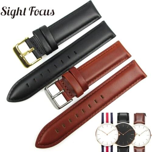 High Quality Strap for Brand Nomos Watch Strap 13 17 18 19 20mm Leather Watch Belt Wrist Band Black Brown Bracelet Watch Minimal