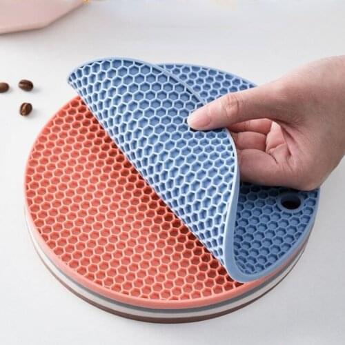 Rubber Insulation Pad Anti-scalding Table Mat Kitchen Pot Mat Round Coaster Bowl Mat Non-slip High Temperature Resistance